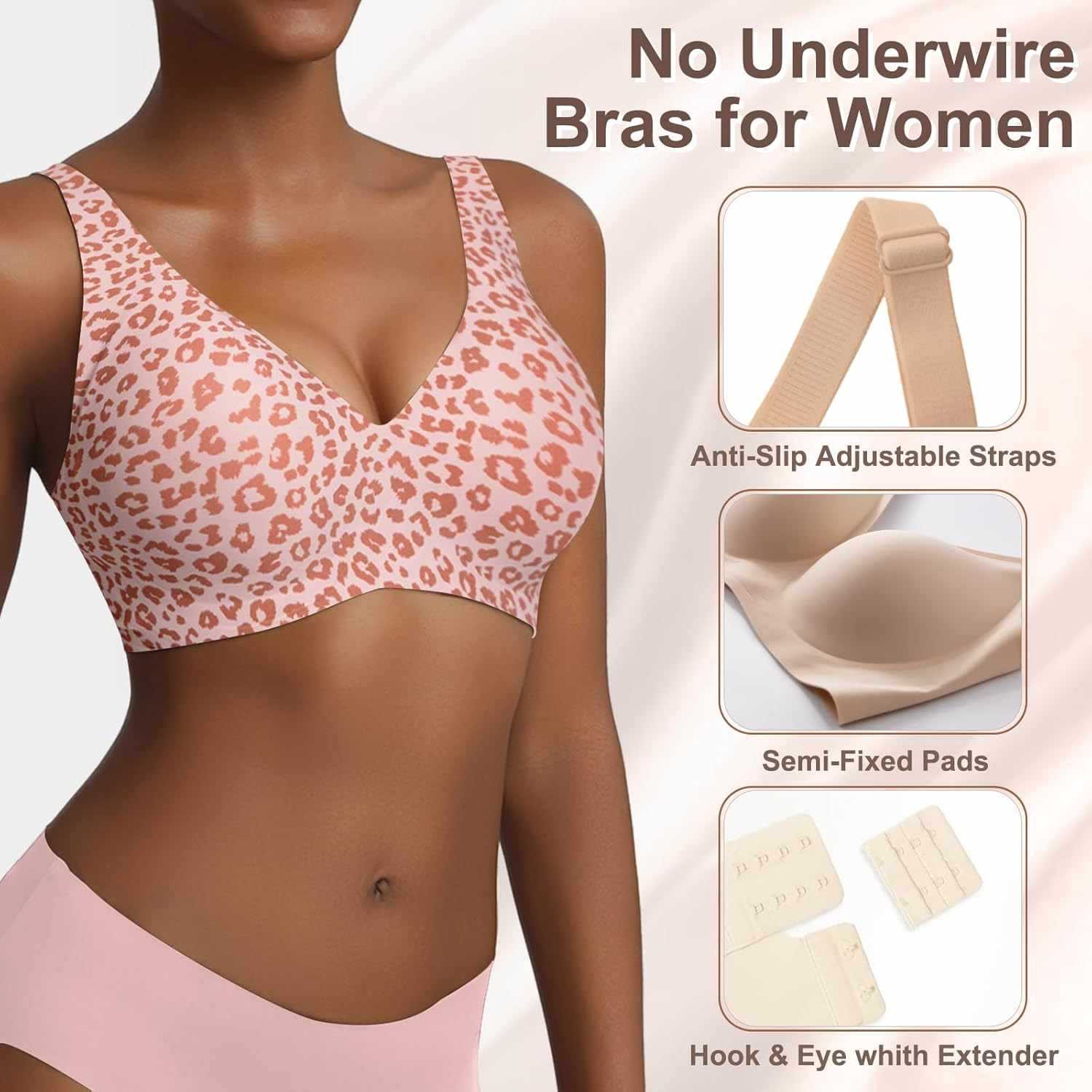 Bra Wanita Tanpa Kawat Motif L - Plunge Bra Push Up ulasan dan harga